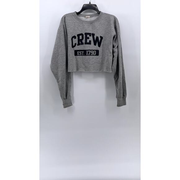 JOHN GALT Women's Heather Gray Casual Crewneck Logo Cropped Sweatshirt SZ OS - Picture 1 of 8